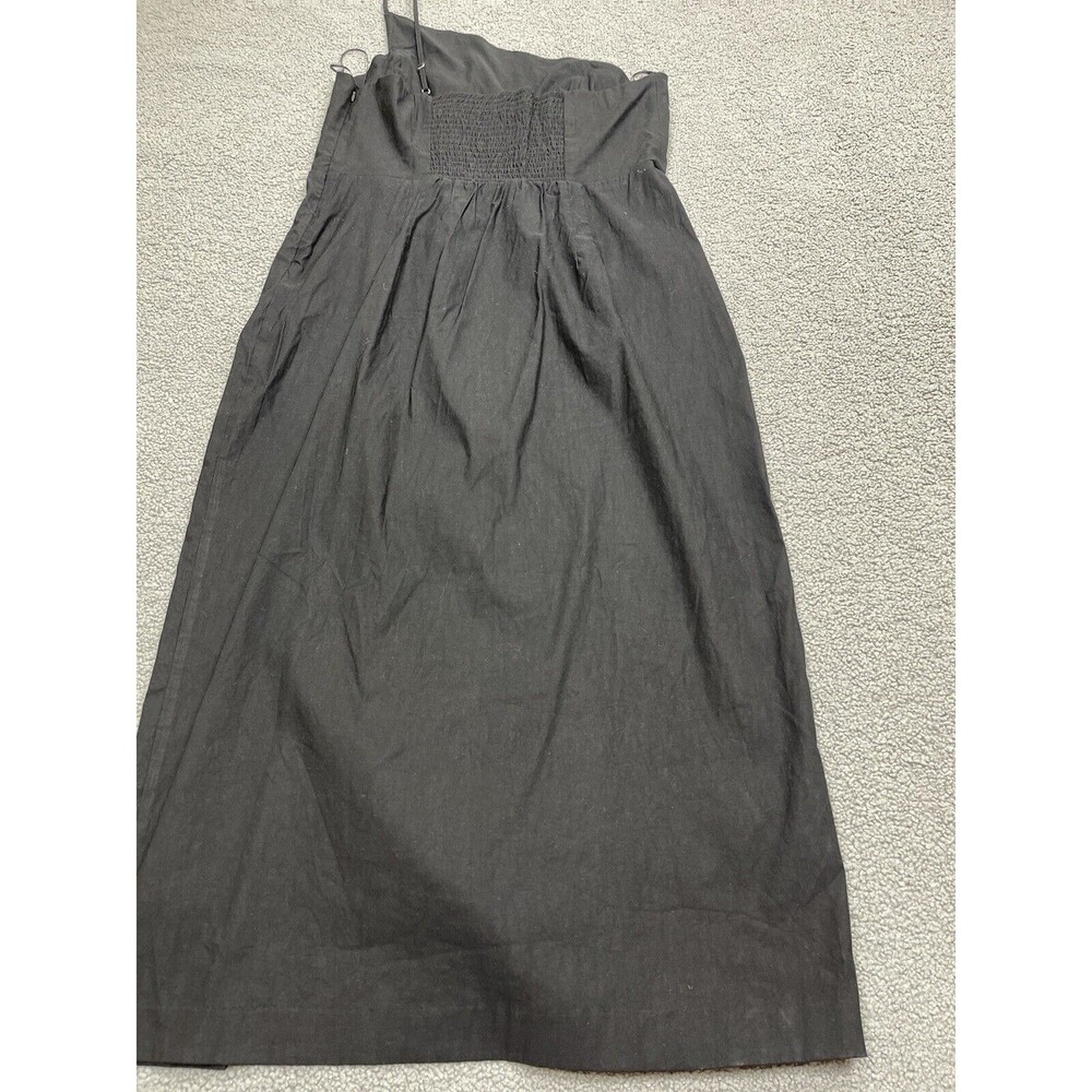 Anthropologie Midi Dress Women Black One Shoulder Linen Blend Preppy Sz XL New - Picture 9 of 12